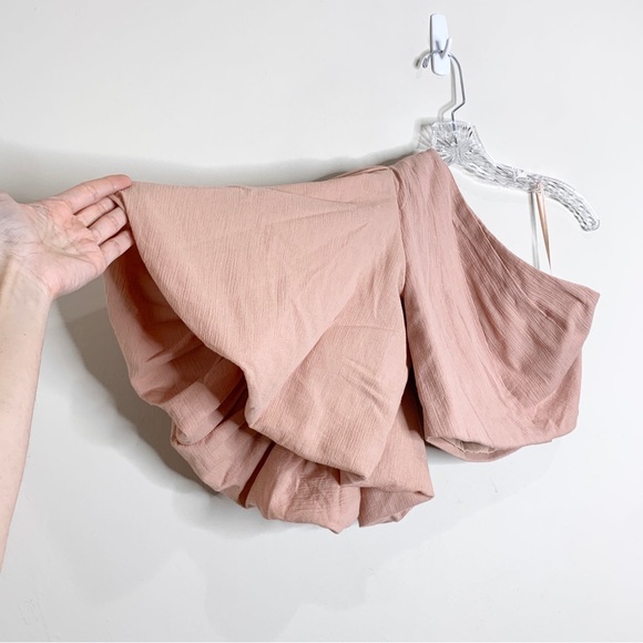 No Pise La Grama La Enamorada Top (Sz XS) One Shoulder Puff Sleeve Rose Khaki - Picture 10 of 15